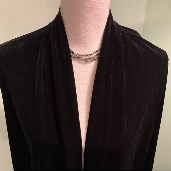 Velvet cardigan Susan Graver waterfall cascade black - Picture 11 of 14